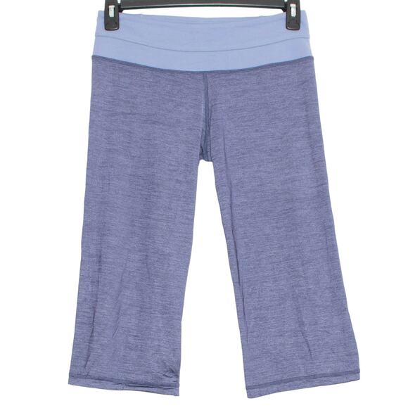 Lululemon Leggings Capri Yoga Athleisure Minimalist Casual Pull On Blue Size 8 - Picture 1 of 6
